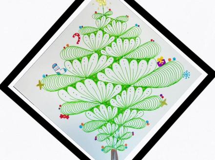 今天画一颗可爱的圣诞树吧#圣诞树绘画 #控笔训练 #装饰画 #上热搜 #平安夜