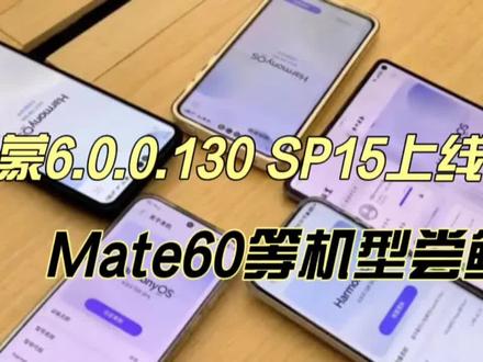 鸿蒙6.0.0.130SP15上线:Mate60升级就对了,老机型用户也有福利 #鸿蒙6 #mate60 #数码科技 #科技资讯 #华为
