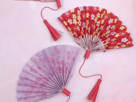 #手工 #亲子 超美简单的古风折扇!天下第一扇长这样!