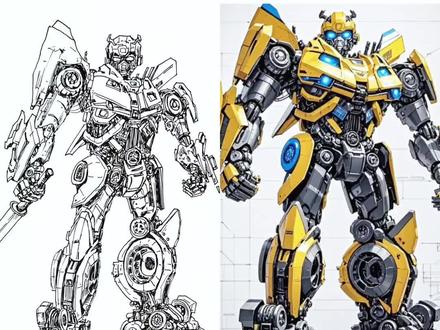 大黄蜂线描画法#画画