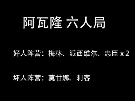 阿瓦隆6人阵容配置及上帝主持词 #桌游 #阿瓦隆