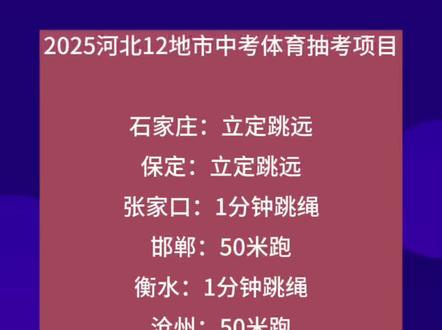 又一市公布中考体育抽考项目 #中考体育