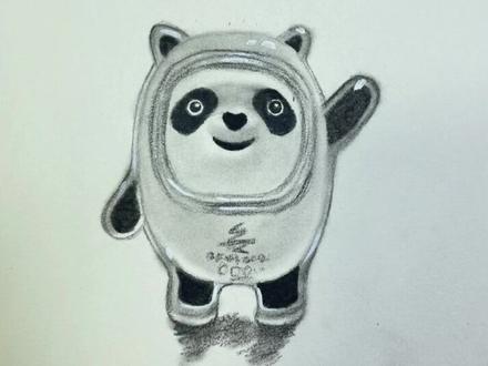 零基础素描教程冰墩墩#冰墩墩 #冰墩墩简笔画 #冰墩墩真是太可爱了 #什么时候才能实现一户一墩