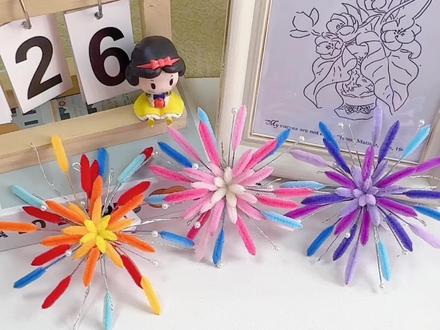 扭扭棒教程|烟花发夹 #创作灵感 #手工 #扭扭棒 #烟花发夹 #扭扭棒教程