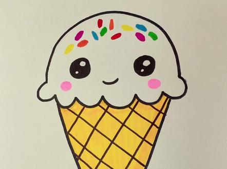 可爱冰淇淋#简笔画教程 #简笔画#儿童画 #儿童画教程