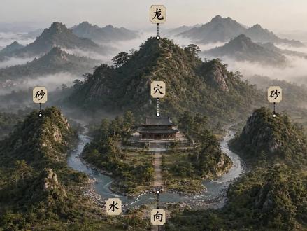 一张图看懂“龙、穴、砂、水、向”,老祖宗选址到底看什么?