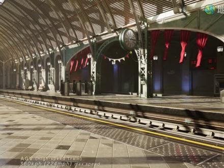 沉浸式体验不同速度的火车从站台驶过 #火车速度 #速度对比 #三维动画 #高铁