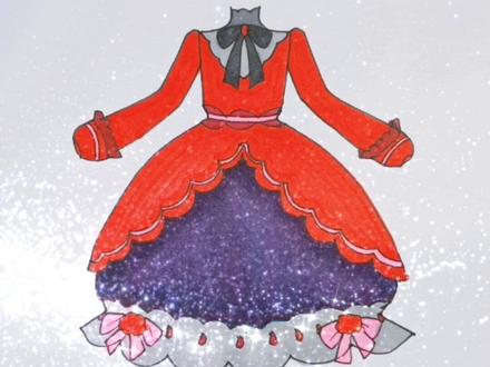 过年啦!喜庆的#小花仙 #椿 的红裙子#绘画过程 奉上!#简笔画 #公主裙 @抖音小助手 @抖音青少年