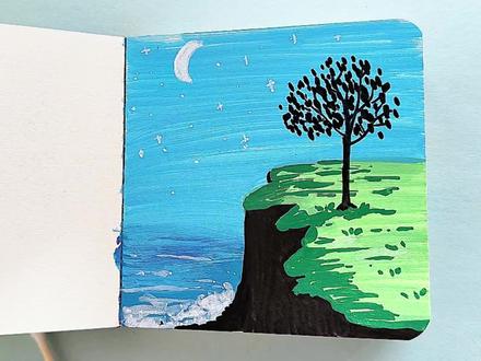 和爸爸比赛画画,能得几分 #简笔画 #画个简笔画