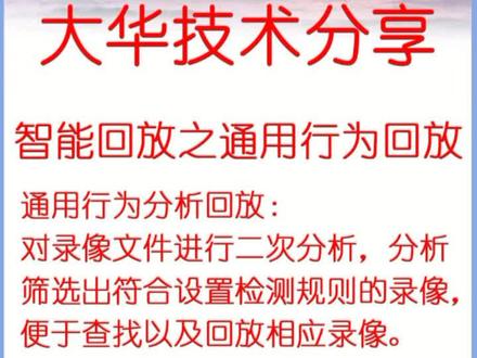 大华技术分享之智能回放#技术流 #智能安防