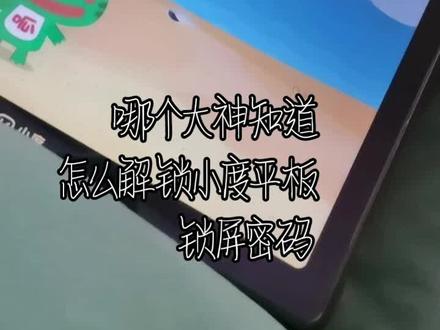 求助,哪个大神知道怎么解锁小度平板锁屏密码?或者恢复出厂设置