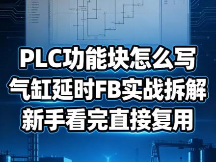 一套气缸延时PLC FB,新手可以直接复用,跨品牌也可以移植。#电气自动化#电工#PLC编程#电气设计#PLC功能块
