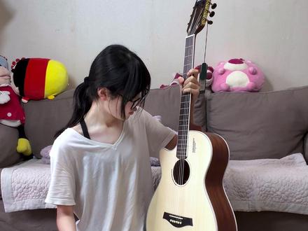 C宝的第一把无痛吉他 #随拍 #卢森v1无痛吉他#寒假#日常分享 #初中生