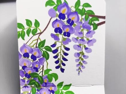 丙烯马克笔画/紫藤花, 快来试试吧!#丙烯马克笔绘画 #画紫藤花 #一起学画画 #紫藤花画法