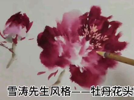 《牡丹花头画法示范》 #佩伦写意花鸟 #一起学画画 #写意牡丹 #王雪涛牡丹技法 #网课日常 @抖音小助手 @抖音创作小助手 @今日头条