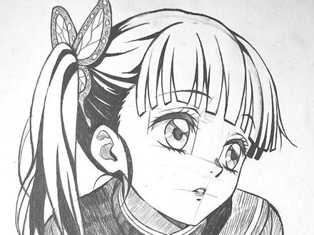 铅笔素描栗花落香奈乎#鬼灭之刃#画画#绘画#二次元