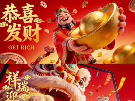 用AI直出大透视春节Banner动态视频,附教程 #即梦AI #banner设计 #春节海报 #海报设计 #AI