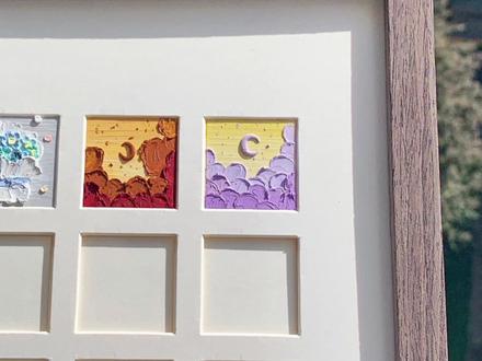 打卡48幅mini画·7芋泥蛋糕 #油画棒 #油画棒教程 #重彩油画棒 #零基础油画 #原创油画