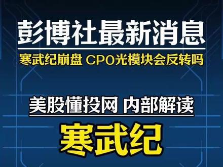 懂投哥解读寒武纪崩盘,CPO光模块会反转吗?#寒武纪 #懂投哥 #懂投网