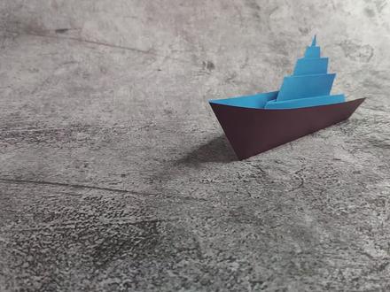 这样一艘豪华邮轮,居然用纸也能折,折法还如此的简单有趣 #豪华邮轮 #乌篷船 #折纸船 #折纸游艇 #手工制作