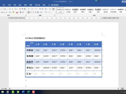 Word文档表格样式