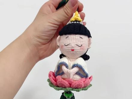 观音钩织教程(五)组装#莲花小佛挂件 #佛小伴钩织教程 #佛小伴 #观音钩织教程 #佛渡有缘人