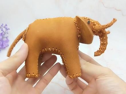 挑战用真皮缝线出解压猛犸象,当做捏捏乐真有趣,放在家里很吉祥