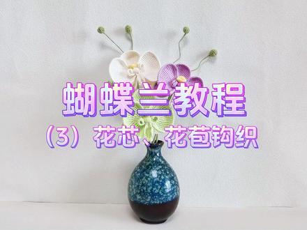 蝴蝶兰花束钩织教程3,花芯、花苞钩织及花束组装教程 #蝴蝶兰钩织教程 #毛线花束 #毛线编织花朵 #手工钩针编织教程 #毛线手工编织
