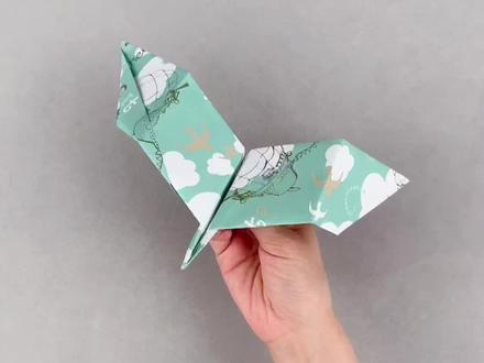 雕鹰纸飞机的折法,形象生动的动物飞机,快来学习怎么叠吧~#纸飞机 #折纸玩具 #抖音618好物节