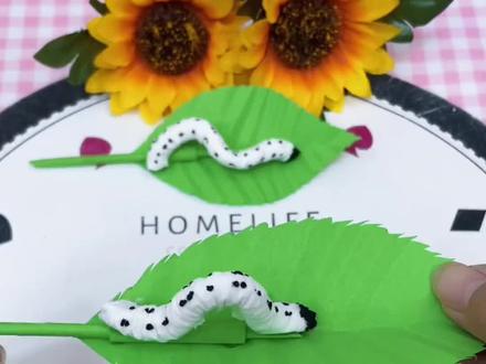 你小时候养过蚕宝宝吗?#手工制作#亲子手工 试试这款超简单的蚕宝宝制作吧!#萌知计划