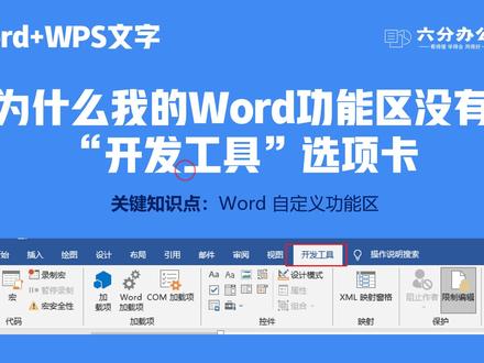 为什么我的Word功能区没有“开发工具”选项卡