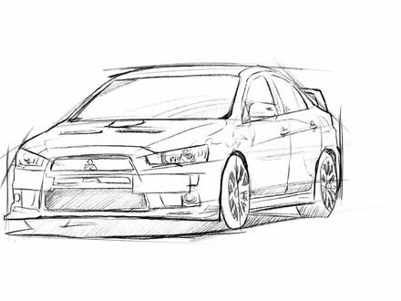 #抖音汽车 #手绘 #EVO 日常汽车起型过程