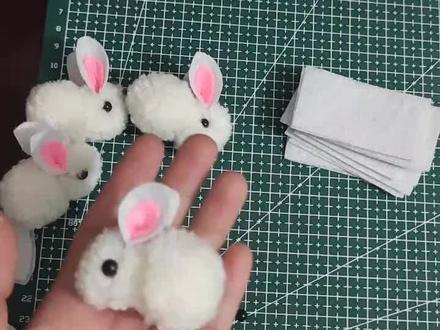毛线球小白兔制作过程#我的手工作品