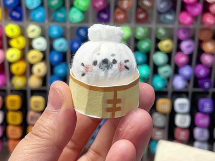 🥳有手就会!洗脸巾做的海豹小笼包太可爱啦! #我的手工日常 #手工 #豆包 #ai#豆包ai
