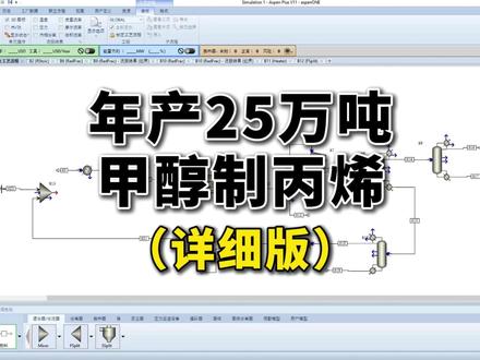 年产25万吨甲醇制丙烯,Aspen模拟全流程搭建及实操详解 #化工 #化工设计大赛 #Aspen #丙烯