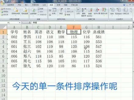 ExceI零基础入门教程办公常用技巧之单一条件排序#excel技巧 #office办公技巧 #excel