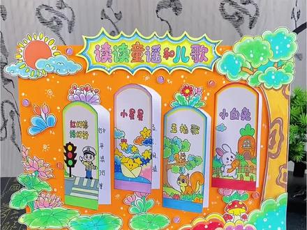 读读童谣和儿歌立体手抄报教程来啦 一年级读读童谣和儿歌翻翻乐,立体读书小报,和大人一起读手抄报!#童谣手抄报#儿歌手抄报#读读童谣和儿歌#阅读小报#读书小报