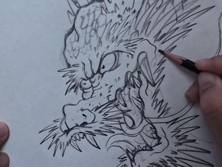 日式龙绘画教学#天津若甫刺青工作室