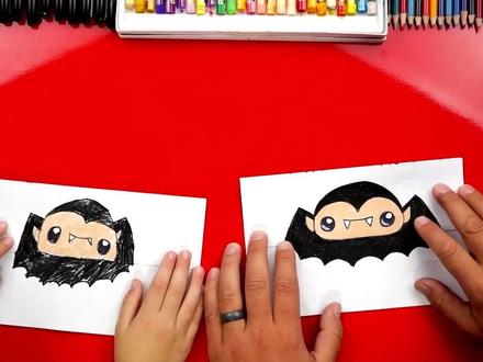 手把手教你画吸血鬼折叠画,伯爵大人变身#折叠画 #创意美术 #儿童简笔画 #卡通