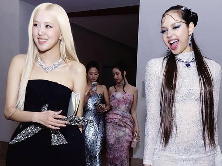 #BLACKPINK metgala红毯后台合体!时隔四个月终于又合体了,同框合照好开心!#金智秀 #Jennie #Lisa #朴彩英