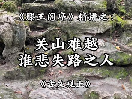 精读《滕王阁序》之“关山难越,谁悲失路之人” #滕王阁序 #古文