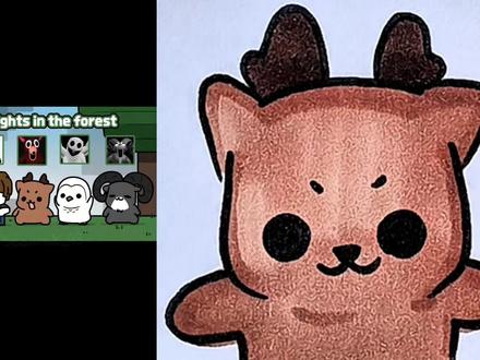 这么画的小鹿超可爱。 #简笔画