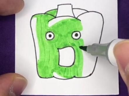 吃惊的大青椒#简笔画 #一起学画画