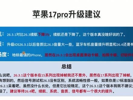 iOS26.3.1实测3天,劝你别更! 祝大家女神节快乐,此版本个人建议是不升级的,当然一机一况仅代表个人观点,咱们可以评论区交流#iOS26 #苹果手机 #苹果17