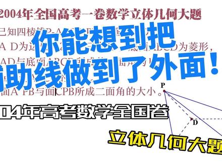 2004年高考数学全国卷立体几何大题第二问