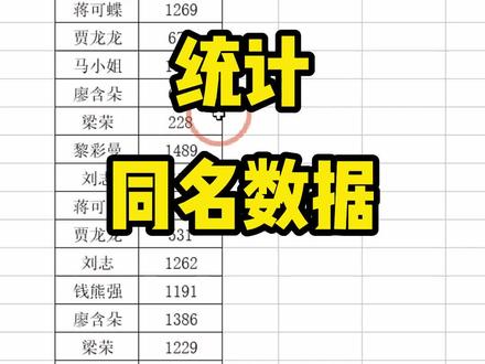 在表格中,相同姓名的数据该如何快速统计出合计呢#wps表格技巧 #办公技巧 #excel