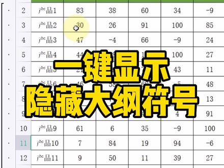 一键显示隐藏大纲符号#WPS #WPS表格技巧 #WPS办公教学