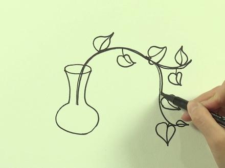 简笔画画绿萝#一学就会的简笔画 #每日一画 #简笔画教程 #绘画