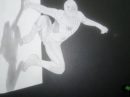 如何绘制3d蜘蛛侠铅笔素描蜘蛛侠速写