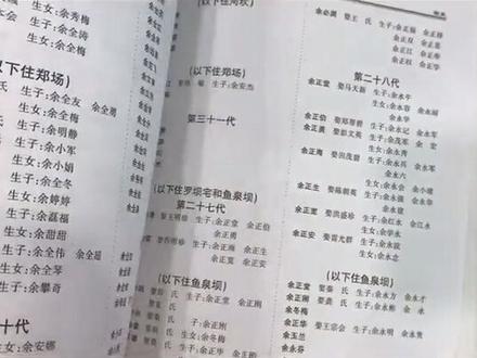 余氏家族族谱,家人们有吗?#余氏家族 #族谱 #余氏 #寻根问祖 家人们留言是什么辈分?#抖音#余氏一家亲
